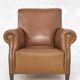 50s club armchair in imitation leather and wood