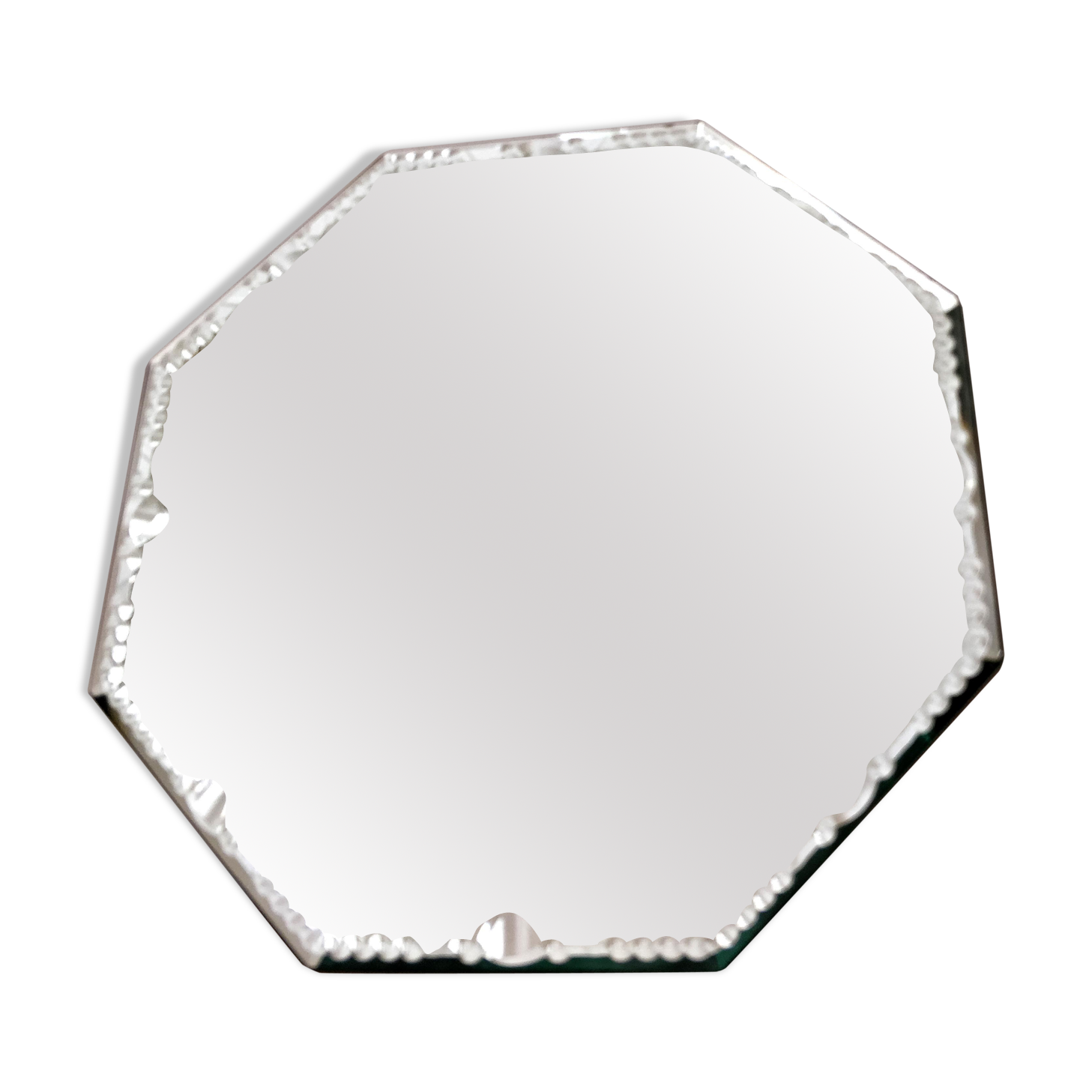 Bevelled and chiseled hexagonal mirror 27x27cm
