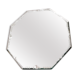 Bevelled and chiseled hexagonal mirror 27x27cm
