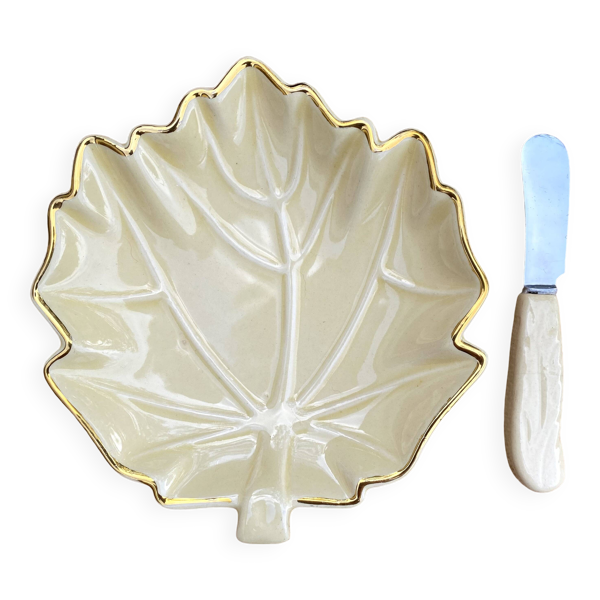 Beurrier feuille en barbotine Poët Laval