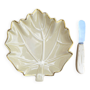 Beurrier feuille en barbotine Poët Laval