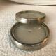 Pair of silver metal and glass bottle bottoms