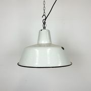 Industrial White Enamel Factory Pendant Lamp from Zaos, 1960s