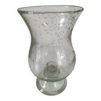 Blown glass bubble photophore, baluster shape – workshop spirit