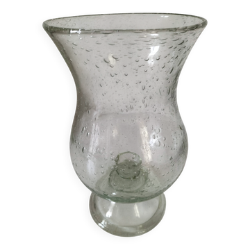 Blown glass bubble photophore, baluster shape – workshop spirit
