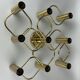 60s 70s 9-bulb ceiling lamp from Leola Leuchten Germany in brass