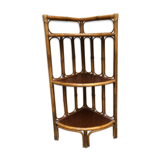 Rattan corner shelf