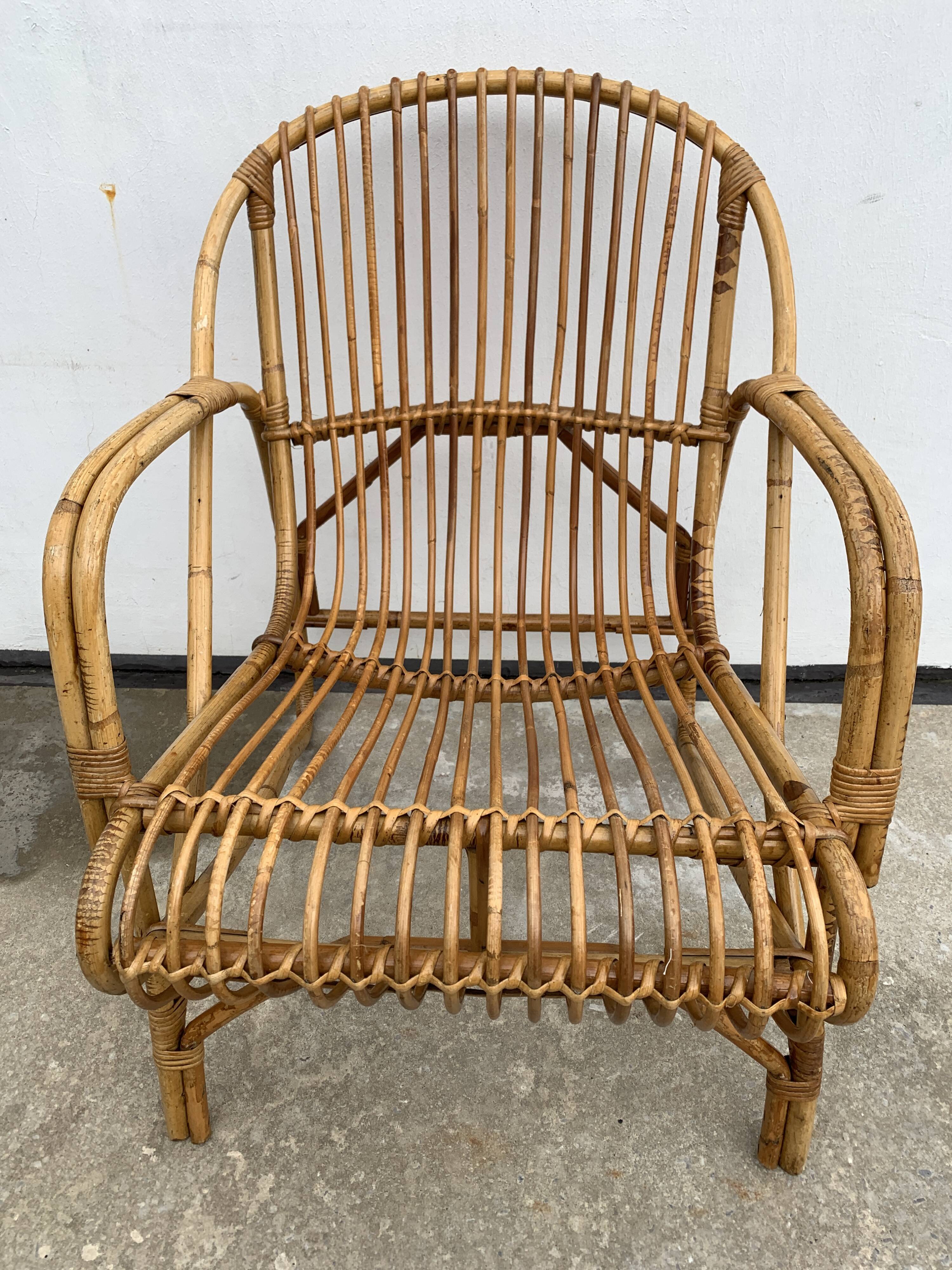 Fauteuil en rotin, 1960