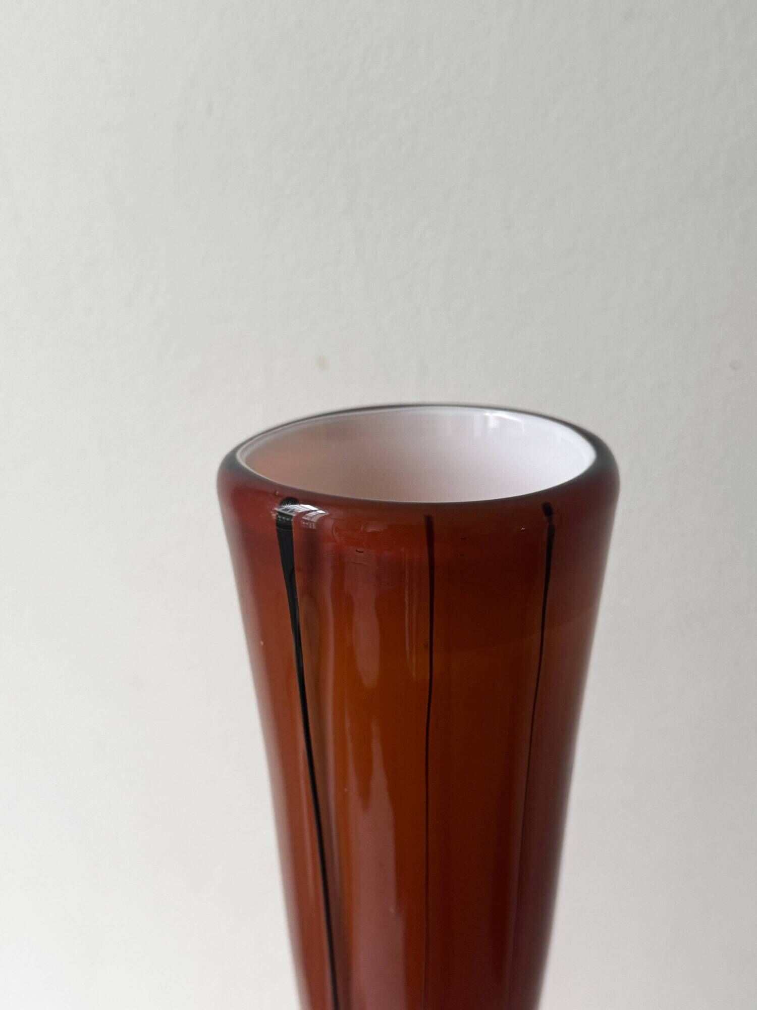 Large solifleur vase made of mouth-blown Murano glass, Italy 1970.