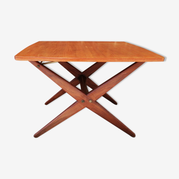 Table scandinave transformable basse/haute 1960s