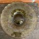 Vintage Green Moulded Glass Fruit Bowl #D794
