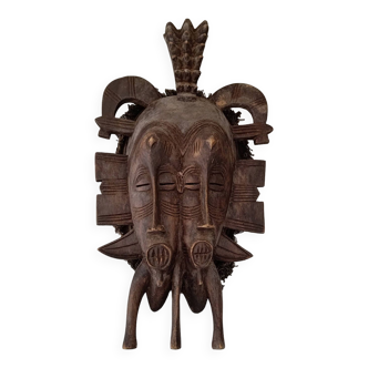 Masque africain jumeau côte d'ivoire senoufo