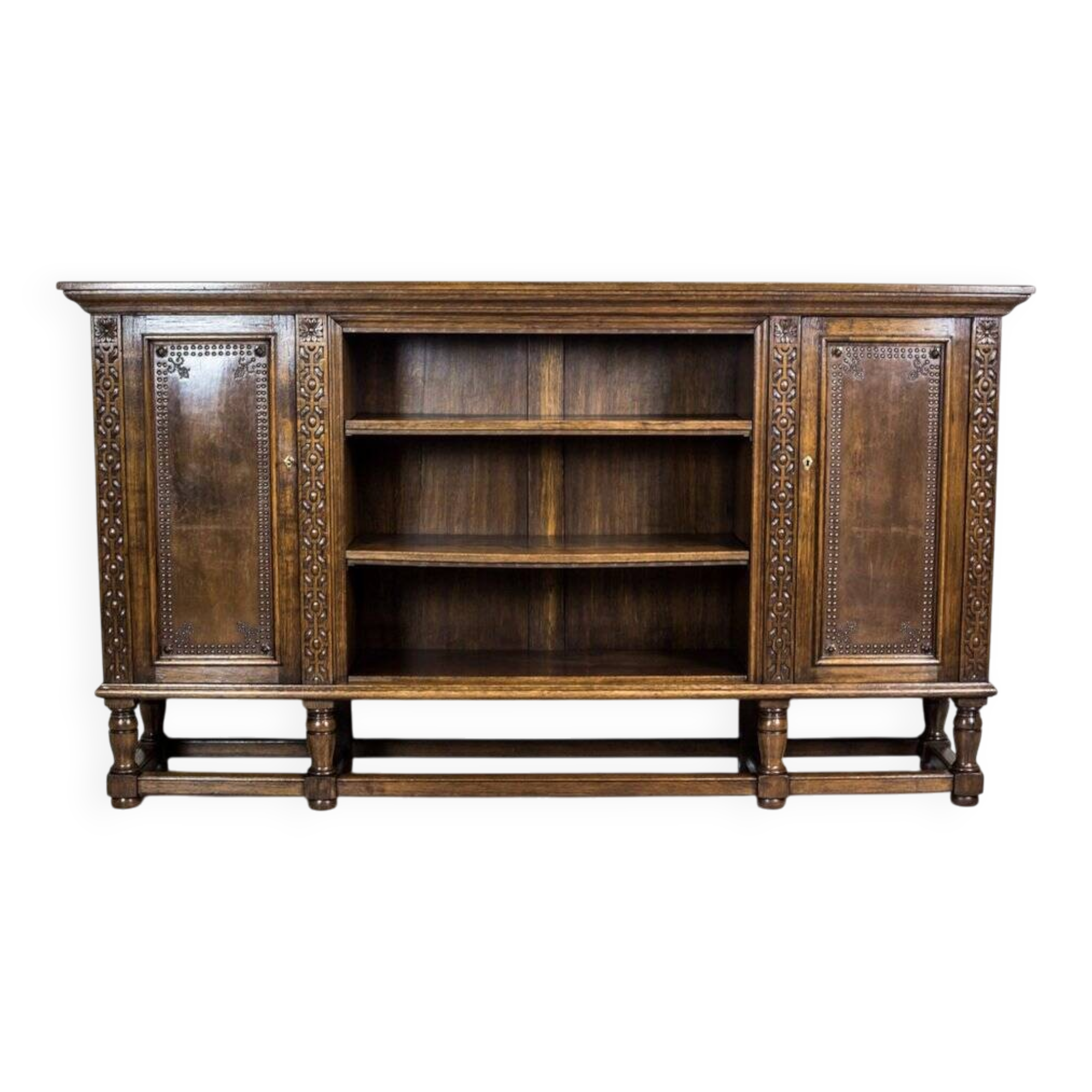 Vintage Oak Bookcase, 1940s