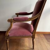 Pink velvet armchair