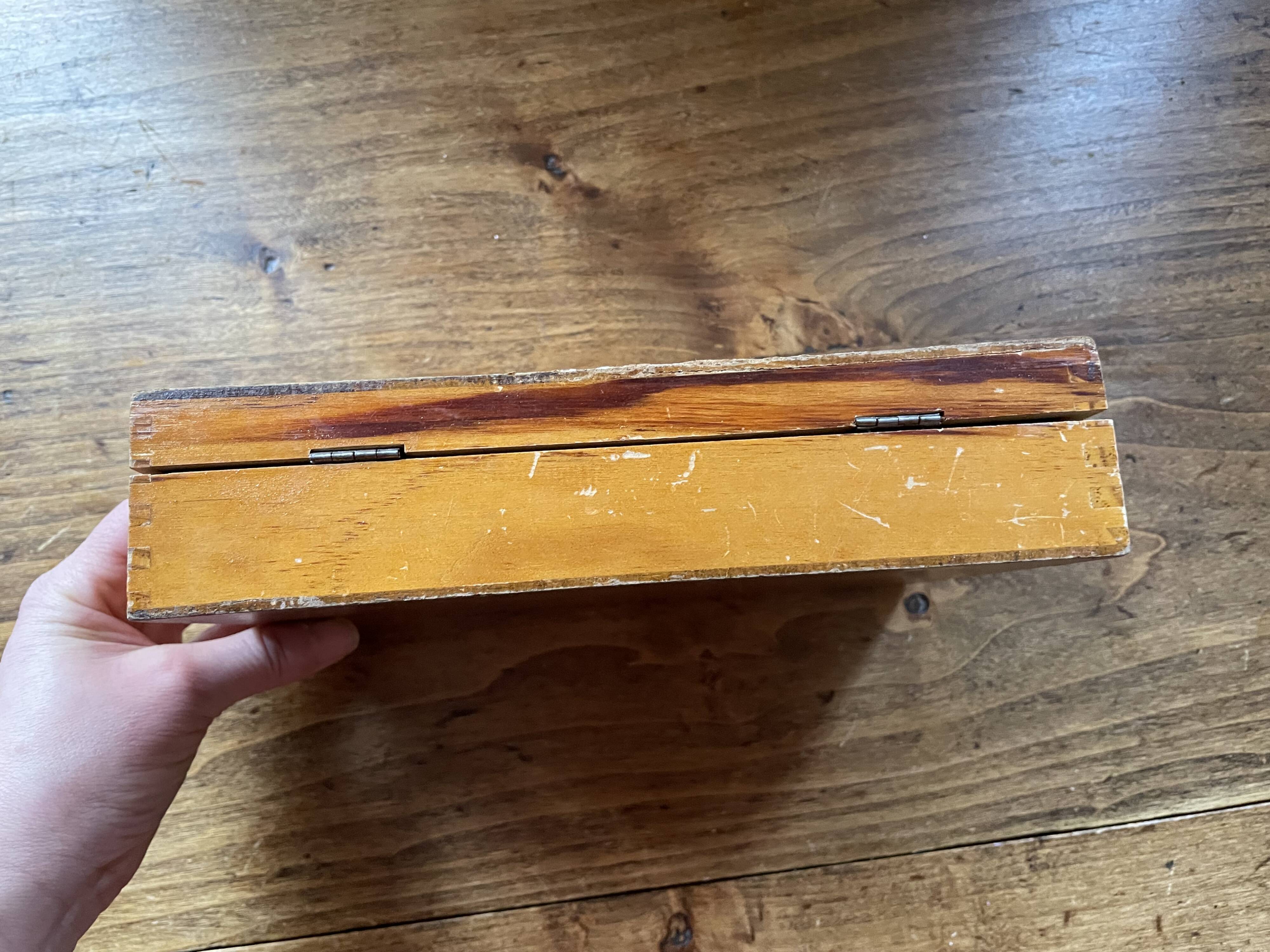 Old wooden game box, vintage