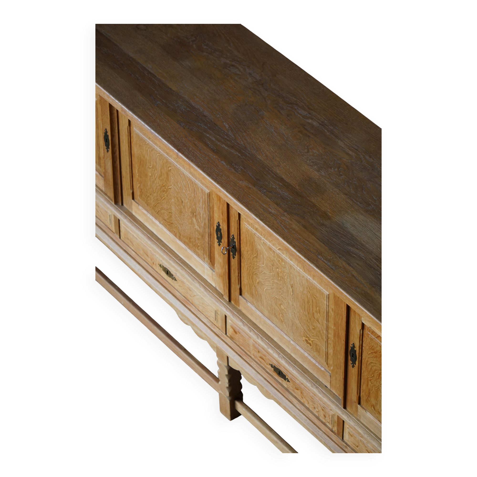 Henning Kjærnulf, mid-century Danish brutalist enfilade in oak, 1960s.