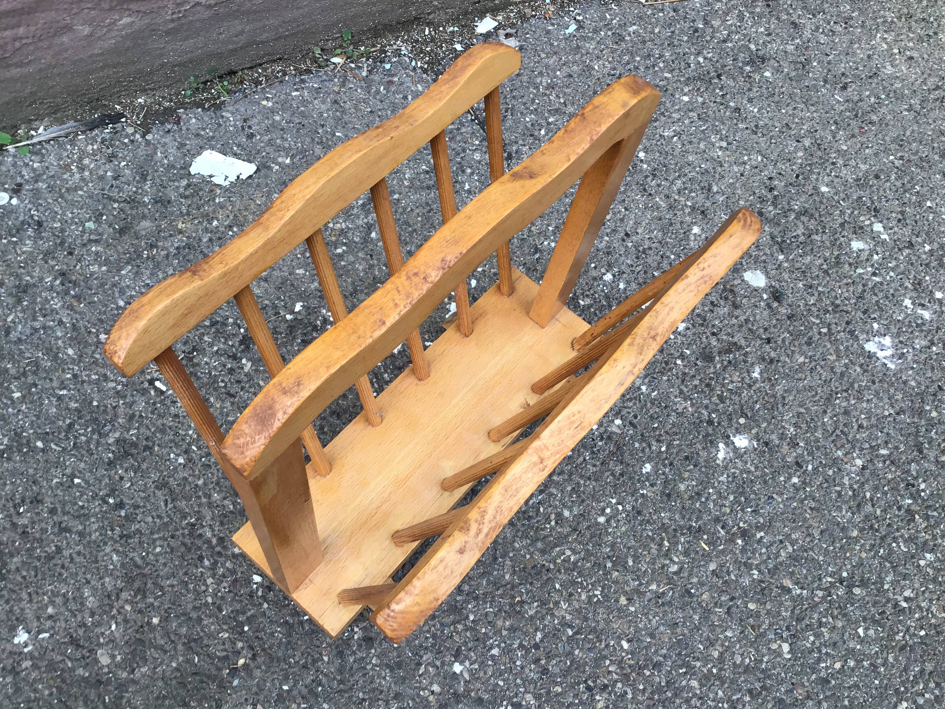 Vintage wooden magazine rack 1960
