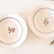 Set of 4 hollow plates Sarreguemines Armelle pattern, vintage
