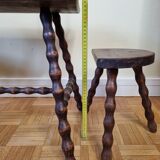 Breton style tripod children's table and stools in solid wood