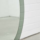 Grand miroir vintage en verre vert fumé de l'ère spatiale par Veca