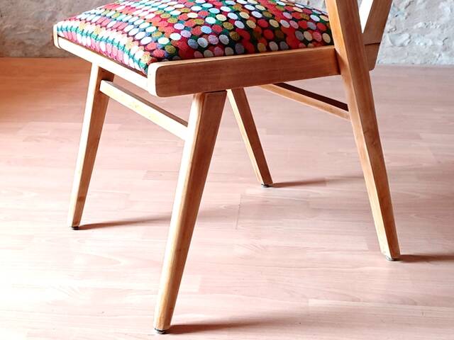 Restored bridge office chair with vintage compass feet from the 50s