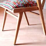 Restored bridge office chair with vintage compass feet from the 50s