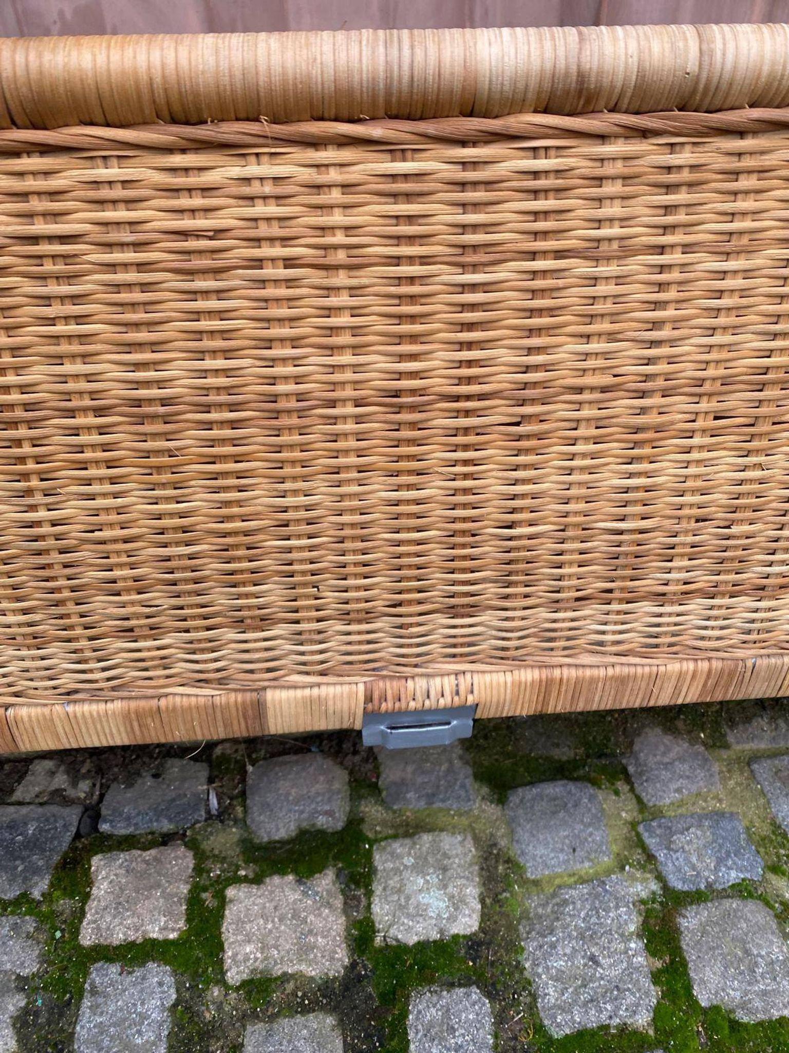 Scandinavian bed foot in bamboo, rattan, and wicker 1990 140cm