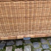 Scandinavian bed foot in bamboo, rattan, and wicker 1990 140cm