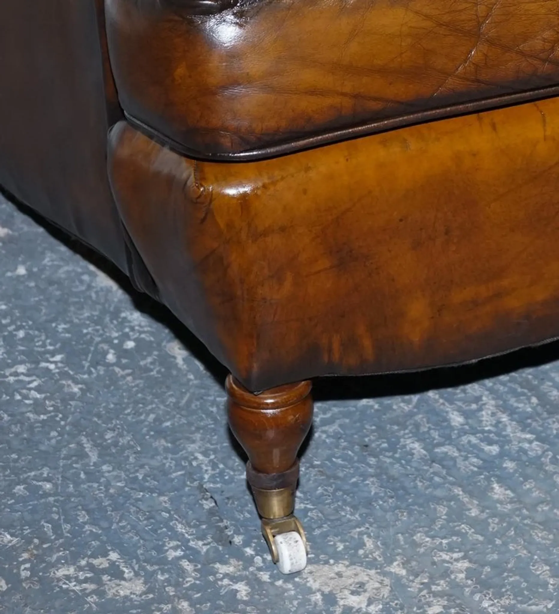 Set of Hand-Dyed Leather Cigar Chairs