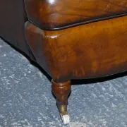 Set of Hand-Dyed Leather Cigar Chairs
