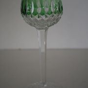 Verre en cristal –   roemer vert - saint-louis - pointe de couleur verte