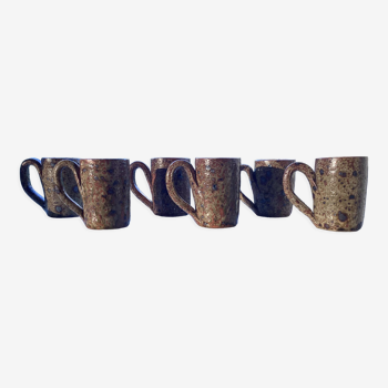 Set of 6 mugs in pyrite sandstone