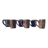 Set of 6 mugs in pyrite sandstone