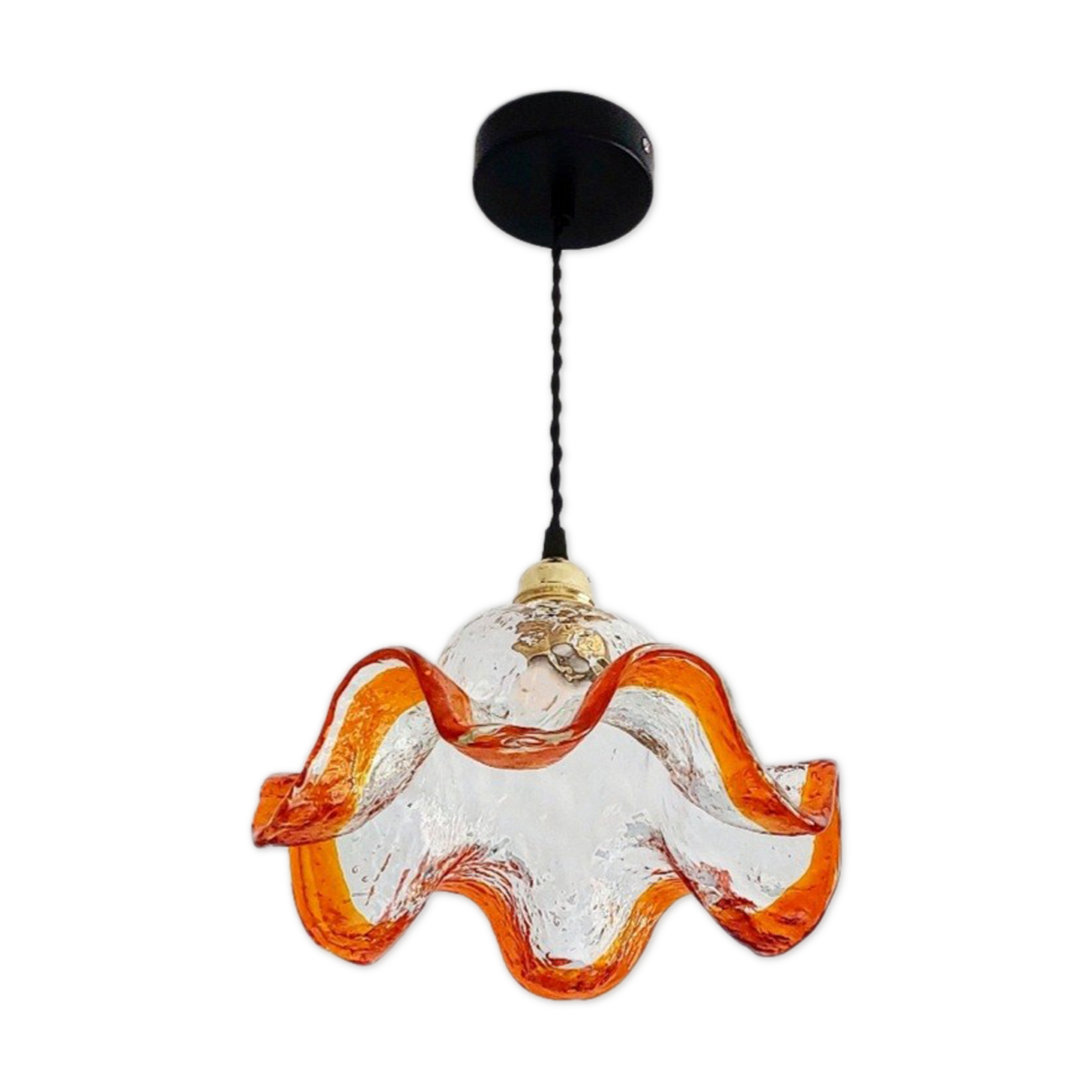 Suspension vintage verre moulé