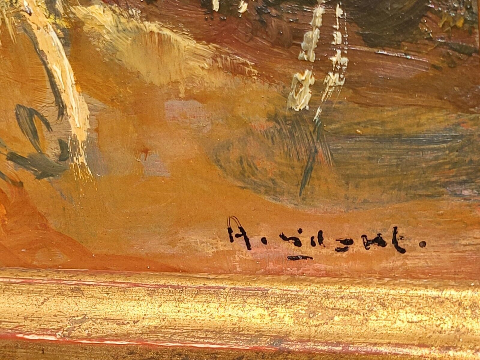 Tableau - Paysage - style post impressionnisme - bel encadrement
