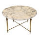 Round marble coffee table with brass base