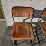 Pair of Bauhaus style dining chairs with infinity frame