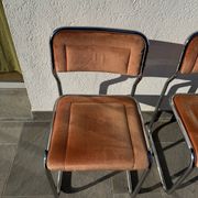 Pair of Bauhaus style dining chairs with infinity frame