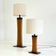 Italian mid-century teak table lamp