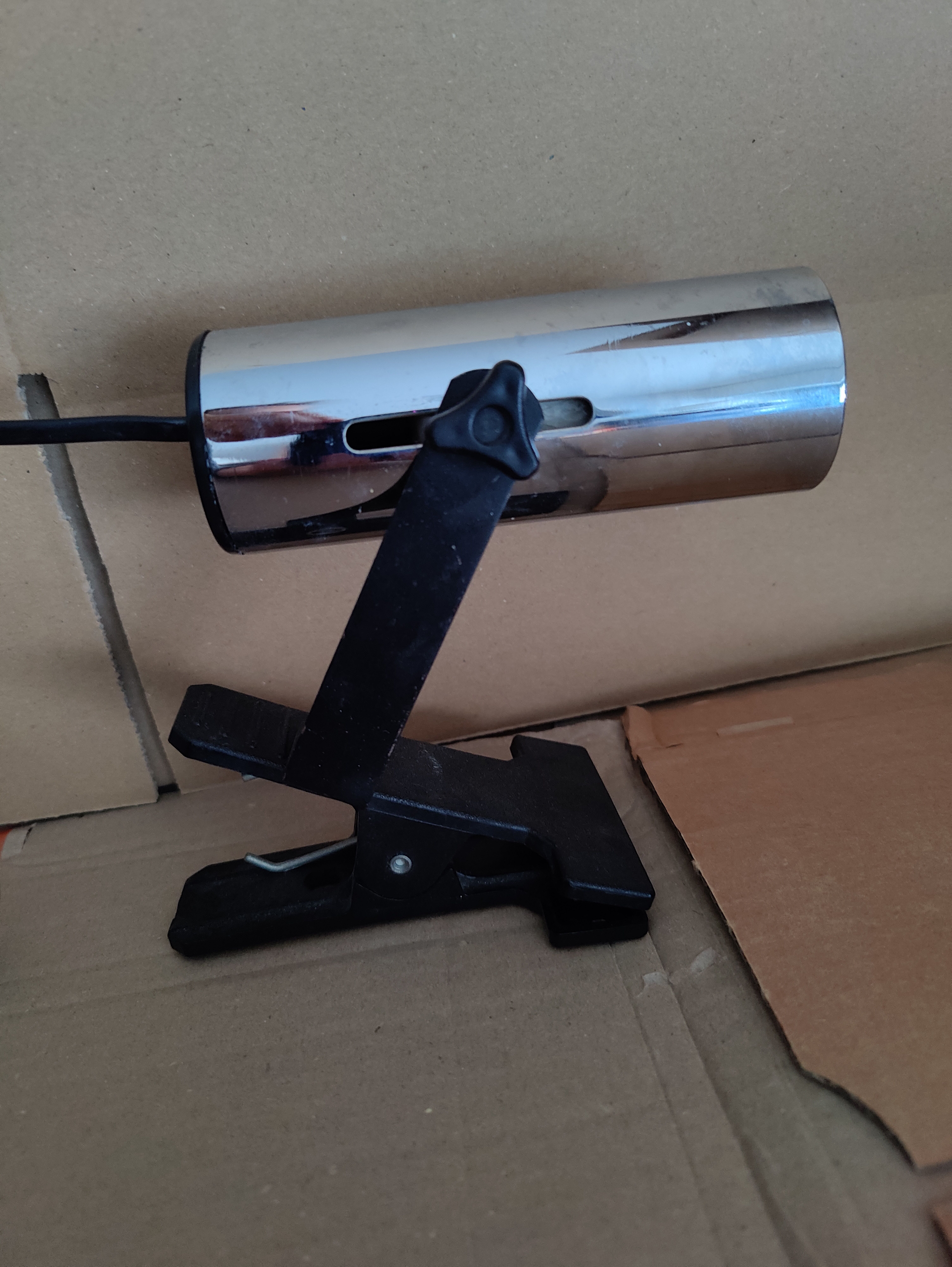 Chrome clamp spotlight from the 80s by Targetti.