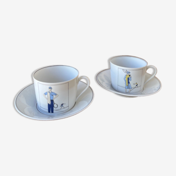 Tasses à thé en porcelaine d'Auteuil