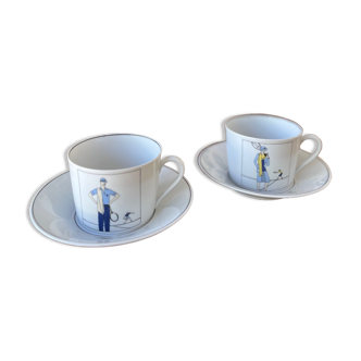 Tasses à thé en porcelaine d'Auteuil