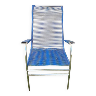 Blue scoubidou armchair