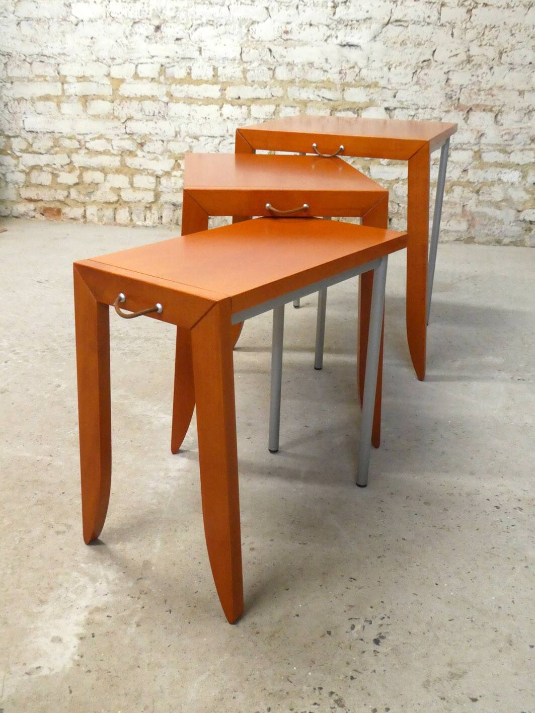 series of 3 nesting tables by Emmanuel Dietrich for Artelano, 1980