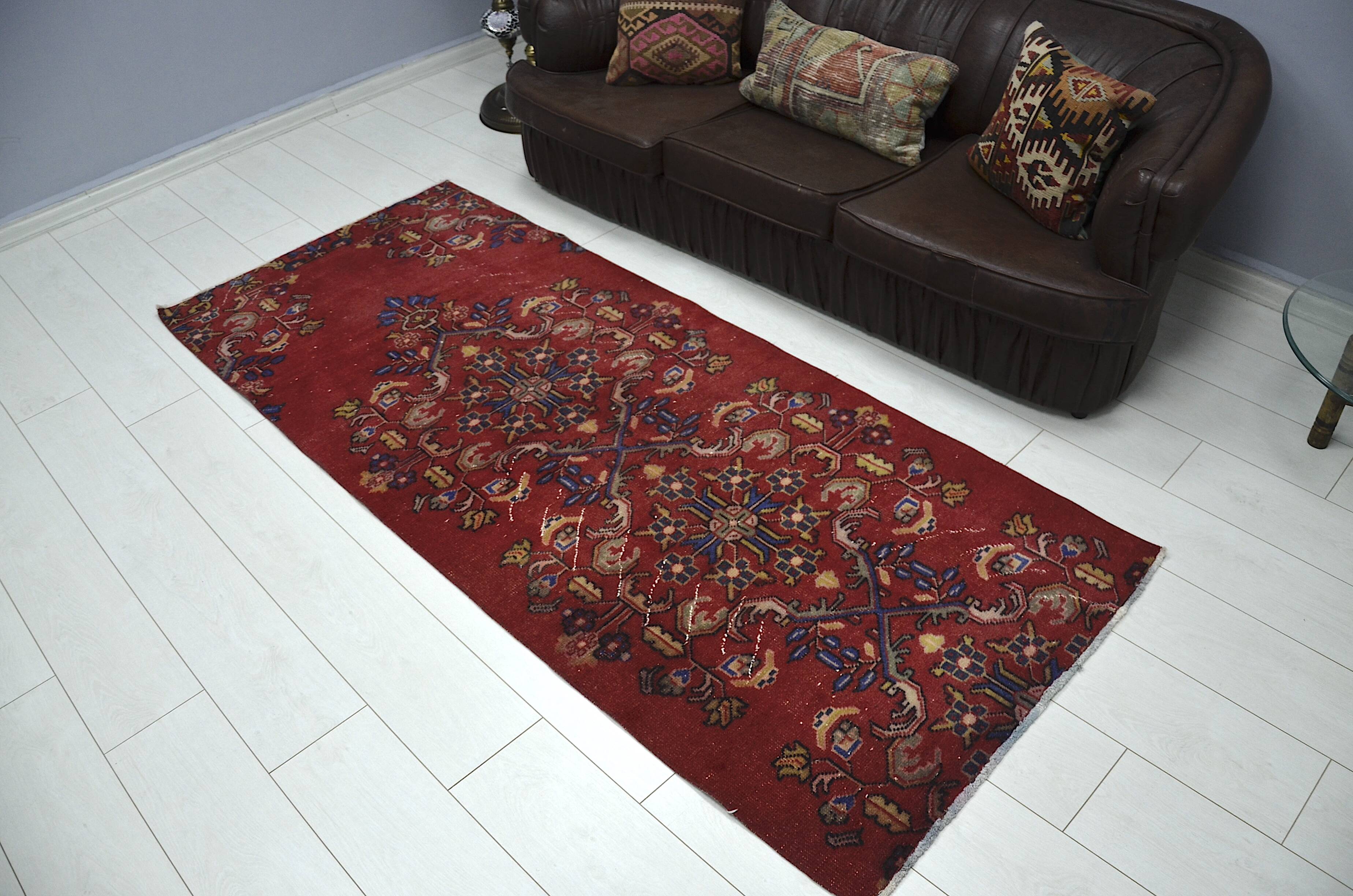 Tapis anatolien rouge et bleu sku 2222