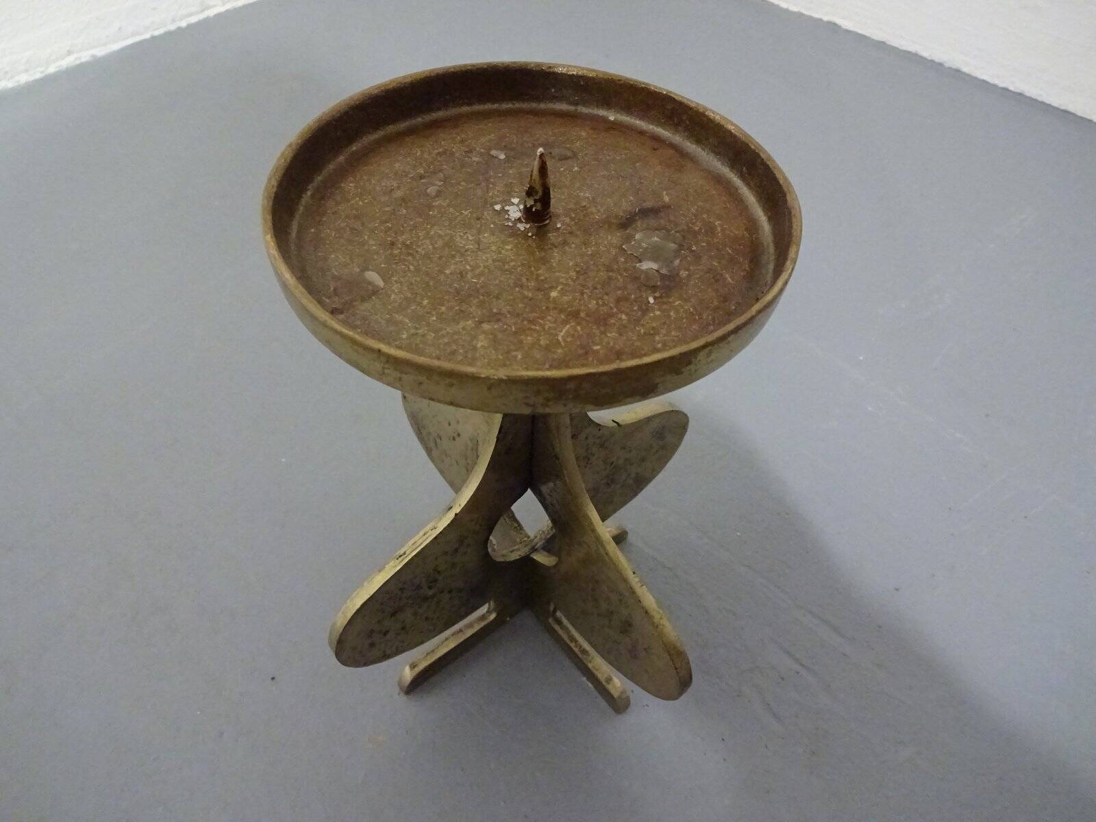 Brutalist Bronze Candleholder, 1960s