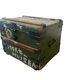 Coffre de voyage industriel vintage en bois vert