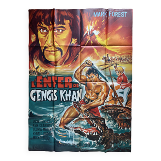 Affiche cinéma originale "L'enfer de Gengis Khan" Mark Forest 120x160cm 1965