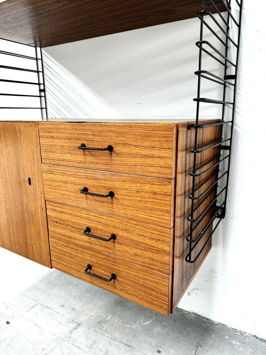 Vintage teak modular wall system by Tomado for Musterring, 1960s