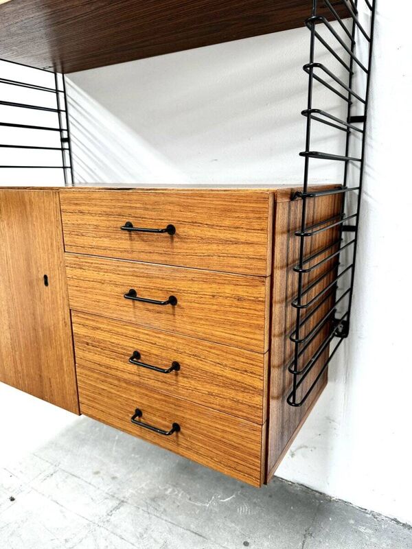 Système mural modulaire vintage en teck de Tomado pour Musterring, années 1960